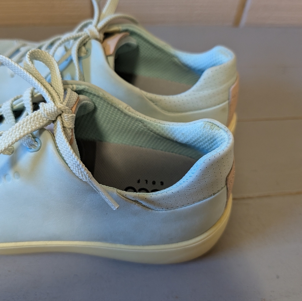 ECCO W GOLF TRAY Laced Shoes Blue Yellow Women's 10 - Picture 8 of 15